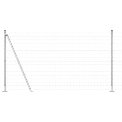 Clôture Européenne avec 13 Poteaux à Bride 1.2 x 25 m en Acier Galvanisé 