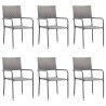Ensemble à manger de jardin 7 pcs Gris Résine tressée 