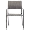 Ensemble à manger de jardin 7 pcs Gris Résine tressée 
