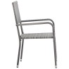 Ensemble à manger de jardin 7 pcs Gris Résine tressée 