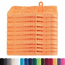 Gants de toilette 10 pcs Orange 15 x 21 cm Coton 
