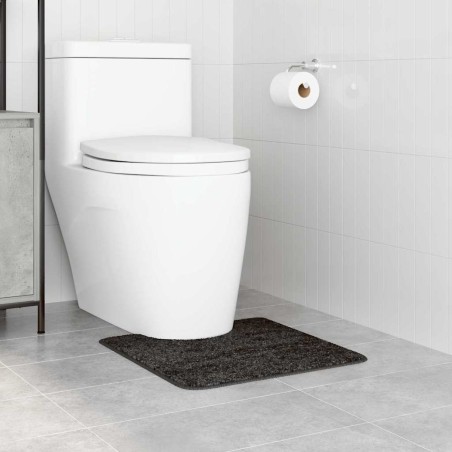 Tapis de bain U-Shaped Gris Foncé 50x50 cm Polypropylène Antidérapant 