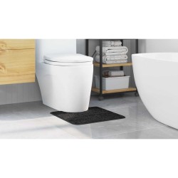 Tapis de bain U-Shaped Gris Foncé 50x50 cm Polypropylène Antidérapant 