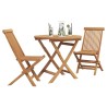 Set de bistro de jardin pliant en 3 pièces en bois d'acacia massif 