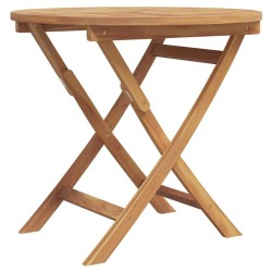 Set de bistro de jardin pliant en 3 pièces en bois d'acacia massif 