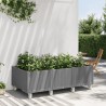 Jardinière à roulettes gris clair 150x80x54 cm PP 