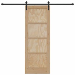 Porte coulissante avec kit de matériel 73,5x198,5 cm Bois massif pin 
