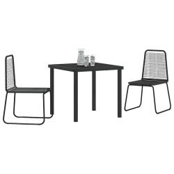 Chaises Extérieures Noires 3 pcs Noir 80 x 80 x 73 cm 