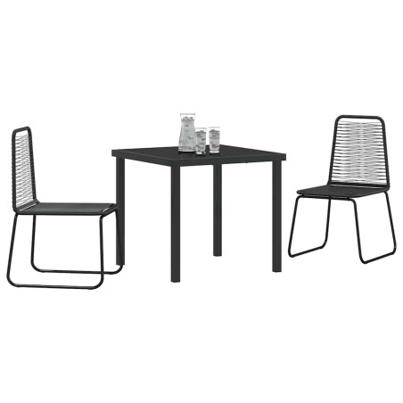 Chaises Extérieures Noires 3 pcs Noir 80 x 80 x 73 cm 