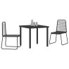Chaises Extérieures Noires 3 pcs Noir 80 x 80 x 73 cm 