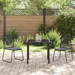 Chaises Extérieures Noires 3 pcs Noir 80 x 80 x 73 cm 