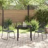 Chaises Extérieures Noires 3 pcs Noir 80 x 80 x 73 cm 