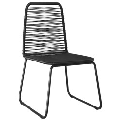 Chaises Extérieures Noires 3 pcs Noir 80 x 80 x 73 cm 