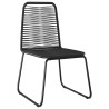 Chaises Extérieures Noires 3 pcs Noir 80 x 80 x 73 cm 