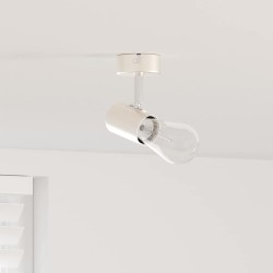 Spot de Plafond 1 Voie Ajustable Nickel Brossé E27 