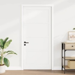 Porte Intérieure 'ORKDAL'Blanche 93x211x4 cm Bois Massif Pin 
