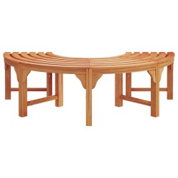Banc d'extérieur en bois solide d'eucalyptus demi-rond de 160 cm vidaXL 