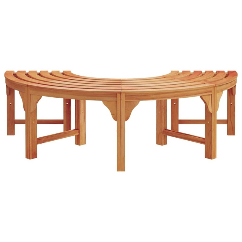 Banc d'extérieur en bois solide d'eucalyptus demi-rond de 160 cm vidaXL 