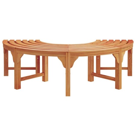 Banc d'extérieur en bois solide d'eucalyptus demi-rond de 160 cm vidaXL 