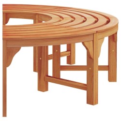 Banc d'extérieur en bois solide d'eucalyptus demi-rond de 160 cm vidaXL 