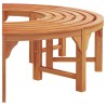 Banc d'extérieur en bois solide d'eucalyptus demi-rond de 160 cm vidaXL 