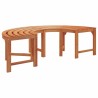 Banc d'extérieur en bois solide d'eucalyptus demi-rond de 160 cm vidaXL 