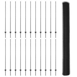 Poteaux de Clôture 22 pcs U-Channel Gris 160 cm Acier 
