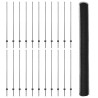 Poteaux de Clôture 22 pcs U-Channel Gris 160 cm Acier 