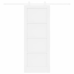 Porte Coulissante avec Kit Matériel 'ORKDAL'Bois Massif Blanc 