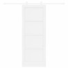 Porte Coulissante avec Kit Matériel 'ORKDAL'Bois Massif Blanc 