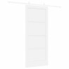 Porte Coulissante avec Ensemble de Quincaillerie Blanche 86x198,5 cm Bois Solide en Pin 