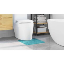 Tapis de bain U en forme de U Turquoise 50x50 cm Polypropylène Antidérapant 