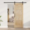 Porte Coulissante avec kit de matériel 73,5x198,5 cm en Bois Massif de Pin 