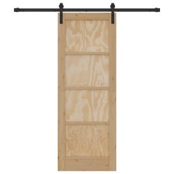 Porte Coulissante avec kit de matériel 73,5x198,5 cm en Bois Massif de Pin 