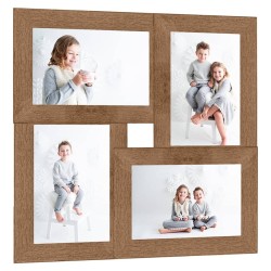 Collage de cadres photo pour photo de 4x(10x15 cm) Marron MDF 