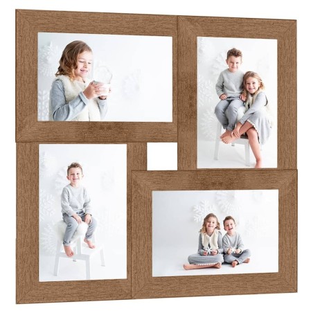Collage de cadres photo pour photo de 4x(10x15 cm) Marron MDF 