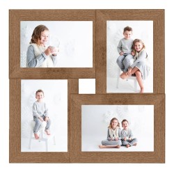 Collage de cadres photo pour photo de 4x(10x15 cm) Marron MDF 