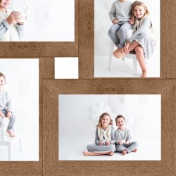 Collage de cadres photo pour photo de 4x(10x15 cm) Marron MDF 