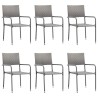 Ensemble à Manger de jardin 7pcs gris/noir résine tressée/acier 