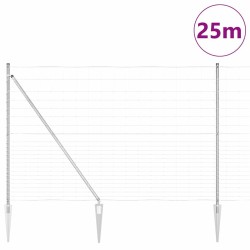 Clôture de champ 1,6 x 25 m en acier galvanisé 