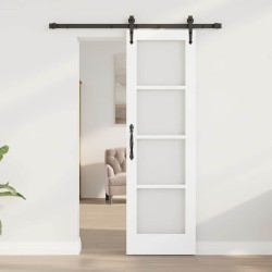 Porte Coulissante avec Quincaillerie "ORKDAL" Blanche 61x198,5 cm 