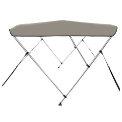 Auvent bimini à 3 arceaux gris 183x180x137 cm 