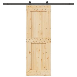Porte coulissante et kit de quincaillerie 80x210 cm pin massif 