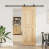 Porte coulissante et kit de quincaillerie 80x210 cm pin massif 