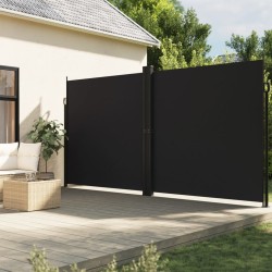 Auvent latéral rétractable noir 200x1000 cm 