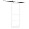 Porte coulissante avec matériel 'ORKDAL'Bois massif blanc et verre 