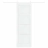 Porte Coulissante avec Ensemble de Quincaillerie Blanche 73.5x211 cm Bois Massif Pin 