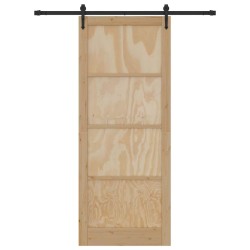 Porte coulissante avec matériel 93x232 cm Bois de pin massif 