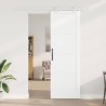 Porte Coulissante avec ensemble de quincaillerie blanche 78x232 cm bois massif de pin 