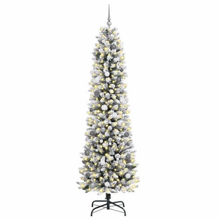 Sapin de Noël mince Blanc 240 cm PVC 